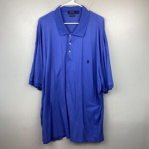 Polo Ralph Lauren Polo Shirt Mens 3XL Blue Stretch Mesh Big Pony Classic Casual